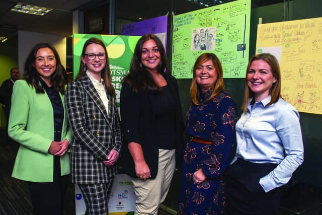 Speakers cornered at last week’s conference: Anna Bell from Fuel Change; Lauren Braidwood, manager of the National Energy Skills Accelerator project; Offshore Energies
UK’s Emily Taylor; Melanie Hill from ScottishPower, and Christine Currie, head of skills policy at Opito. Picture: Lisa Ferguson