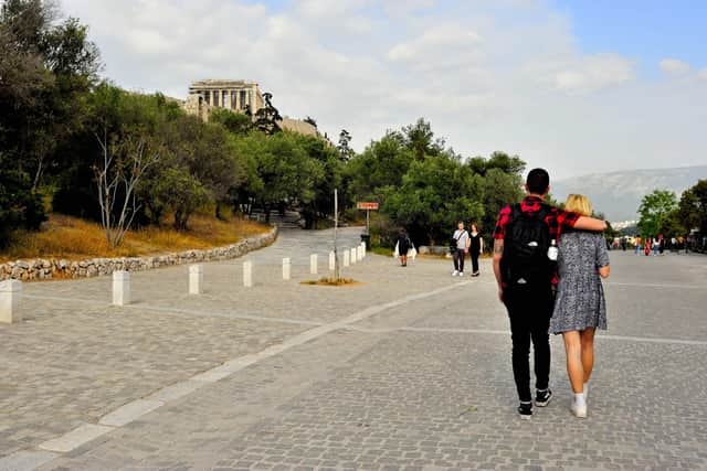 The steep slopes of the Acropolis are not for the faint-hearted, but with Alternative Athens to guide you, you'll hardly notice the climb. Pic: PA Photo/Alternative Athens.