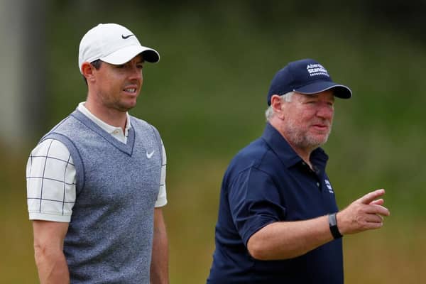 Martin Gilbert pictured with Rory McIlroy during the pro-am for the 2019 Aberdeen Standard Investments Scottish Open at The Renaissance Club. Picture: Kevin C. Cox/Getty Images.