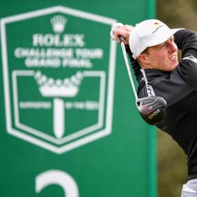 Craig Howie hits his tee shot on the second hole during day three of the Rolex Challenge Tour Grand Final supported by the R&A at T-Golf & Country Club in Mallorca. Picture: Octavio Passos/Getty Images.