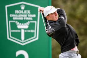 Craig Howie hits his tee shot on the second hole during day three of the Rolex Challenge Tour Grand Final supported by the R&A at T-Golf & Country Club in Mallorca. Picture: Octavio Passos/Getty Images.