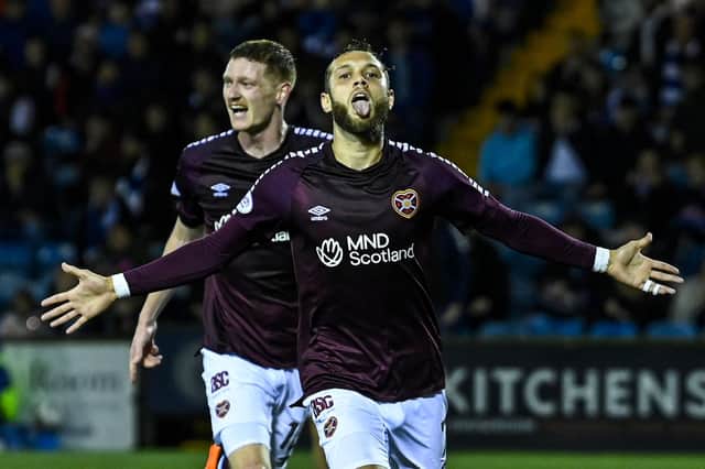 Jorge Grant opened the scoring for Hearts in their 2-1 win away at Kilmarnock.