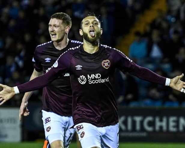 Jorge Grant opened the scoring for Hearts in their 2-1 win away at Kilmarnock.