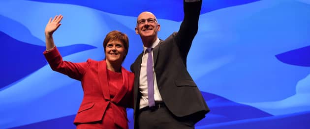 John Swinney can't escape his track record as deputy to Nicola Sturgeon (Picture: Andy Buchanan/AFP via Getty Images)