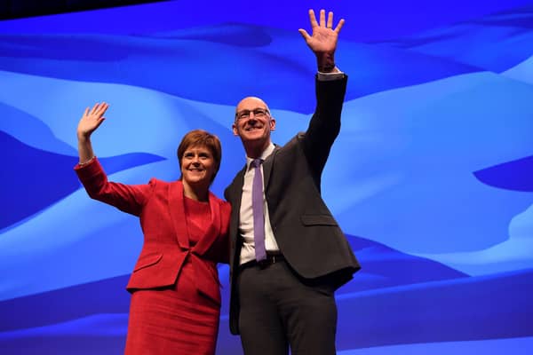 Former first minister Nicola Sturgeon and First Minister John Swinney