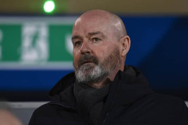 Scotland manager Steve Clarke pictured at the Scottish Cup match between Greenock Morton and Hearts at Cappielow on Monday. (Photo by Rob Casey / SNS Group)