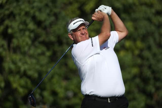 Colin Montgomerie in action recently on the DP World Tour but his main workplace these days is the Champions Tour. Picture: Andrew Redington/Getty Images.
