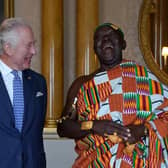 King Charles III receives His Majesty Otumfuo Osei Tutu II, Asantehene, King of the Ashanti Kingdom, in London in May.