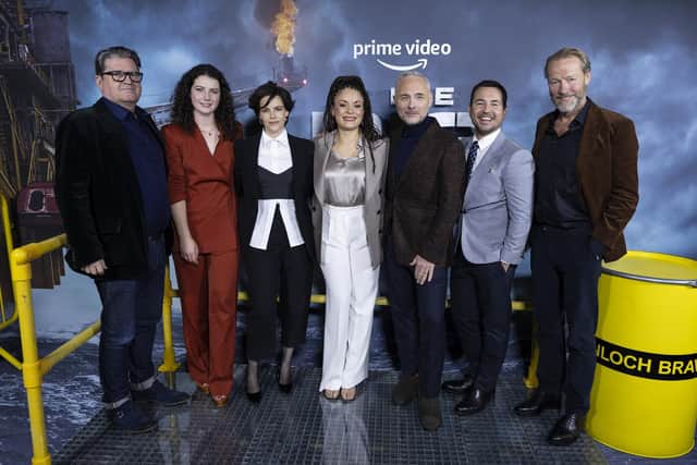 The cast of The Rig attending the premiere of the Amazon Prime series in Edinburgh included Stuart McQuarrie, Molly Vevers, Emily Hampshire, Rochenda Sandall, , Mark Bonnar, Martin Compston and Iain Glen.