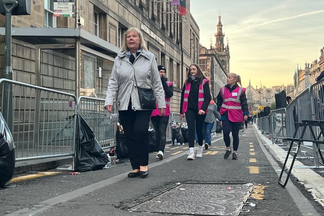 Edinburgh queueing to pay their respects to the Queen as she lies in state at St Giles' Cathedral.