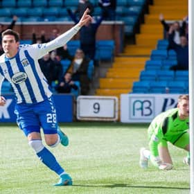 Kyle Lafferty rejoined the club earlier this year and returned to goalscoring form with eight goals so far lifting Killie to the top of the second tier. (Photo by Sammy Turner / SNS Group)