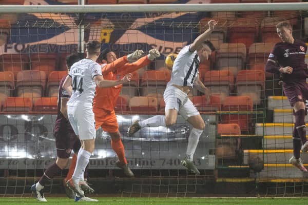 Dunfermline's Euan Murray scores to make it 2-0 against Hearts.
