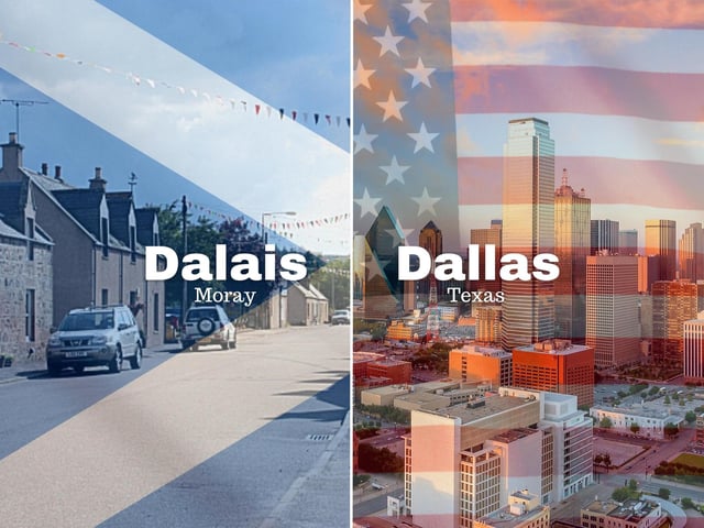 Dallas City Hall suggests the city was named so as the founder of the town, John Neely Bryan, was honouring his friend who was called Dallas. Many don’t know, however, that ‘Dallas’ is the name of a village in Moray, a shire of the Scottish Highlands. Its name in Gaelic ‘Dalais’ is said to mean ‘meadow dwelling’ although other translations exist like ‘valley of water’ which factor in ‘uis’ coming from the Gaelic word for water (uisge) and ‘dalr’ meaning valley in Old Norse.