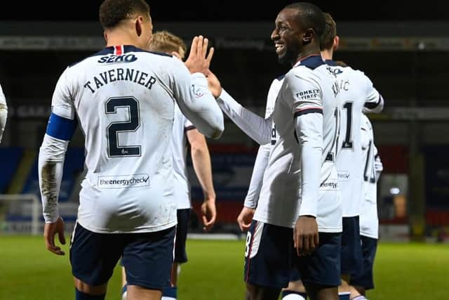 Glen Kamara, pictured celebrating with James Tavernier after scoring the second goal in Rangers' 3-0 win at St Johnstone, has been hailed as a 'fabulous player' by manager Steven Gerrard. (Photo by Rob Casey / SNS Group)