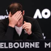 Andy Murray speaks to the media after his first-round defeat by Tomas Martin Etcheverry at the Australian Open.