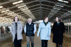 Nicky Deasy (investment director), Ross McDermid (Biotangents), Fiona Marshall (Biotangents), and Jill Arnold (Eos). Picture by Stewart Attwood
