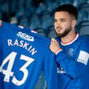 New Rangers signing Nicolas Raskin is unveiled to the media at Ibrox on Friday.