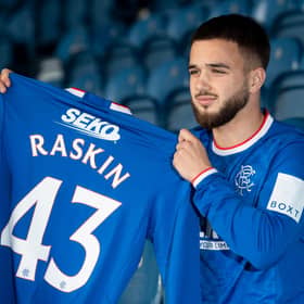 New Rangers signing Nicolas Raskin is unveiled to the media at Ibrox on Friday.