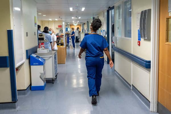 A general view of staff on an NHS hospital ward