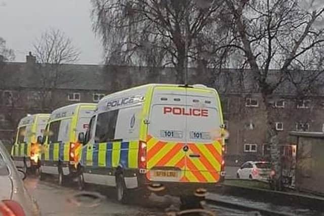There is a heavy police presence in the Templehall area. Picture: Fife Jammer Locations