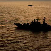 Royal Navy undated handout photo of the Udaloy-class destroyer Vice-Admiral Kulakov.  PA Photo. Issue date: Tuesday November 17, 2020.