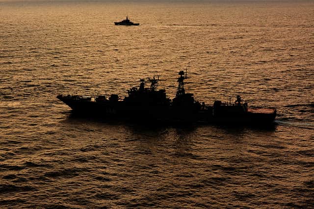 Royal Navy undated handout photo of the Udaloy-class destroyer Vice-Admiral Kulakov. PA Photo. Issue date: Tuesday November 17, 2020.