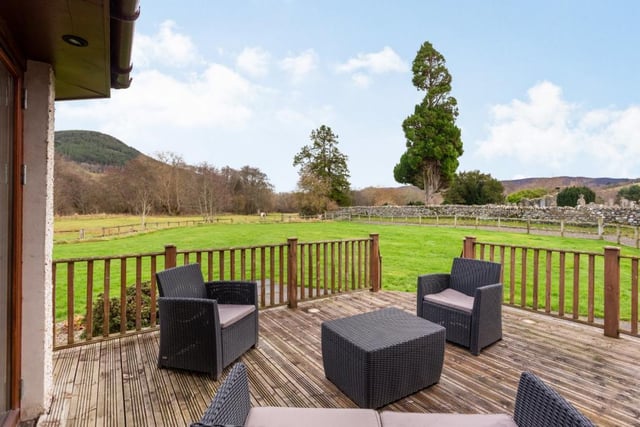 Decked terrace.