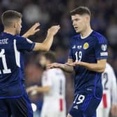 Kevin Nisbet (right) came off the bench during Scotland's 2-0 win over Georgia at Hampden on Tuesday. (Photo by Ross MacDonald / SNS Group)