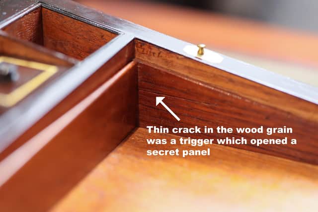 The secret mechanism which revealed the hiding place of Serjeant Webb's medals. (Photo: Dan Jones Images)