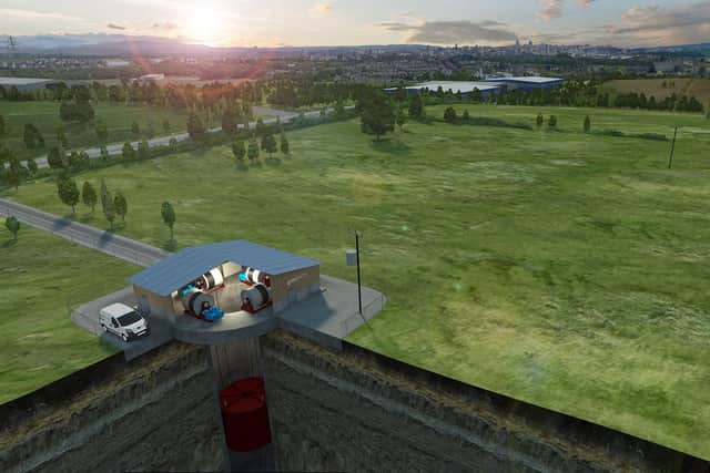 Gravitricity explains that its energy storage system works by raising weights of up to 12,000 tonnes in a deep shaft and then releasing them when energy is required. Picture: contributed.