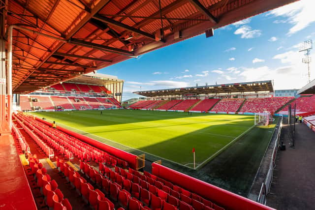 Aberdeen v St Johnstone has been postponed over safety concerns surrounding Pittodrie due to high winds caused by Storm Malik.  (Photo by Roddy Scott / SNS Group)