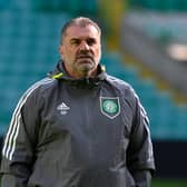 Celtic manager Ange Postecoglou during a Celtic training session prior to travelling to Warsaw for a Champions League fixture against Shakhtar Donetsk. (Photo by Rob Casey / SNS Group)