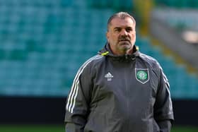 Celtic manager Ange Postecoglou during a Celtic training session prior to travelling to Warsaw for a Champions League fixture against Shakhtar Donetsk. (Photo by Rob Casey / SNS Group)