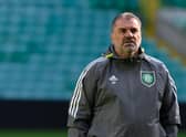 Celtic manager Ange Postecoglou during a Celtic training session prior to travelling to Warsaw for a Champions League fixture against Shakhtar Donetsk. (Photo by Rob Casey / SNS Group)