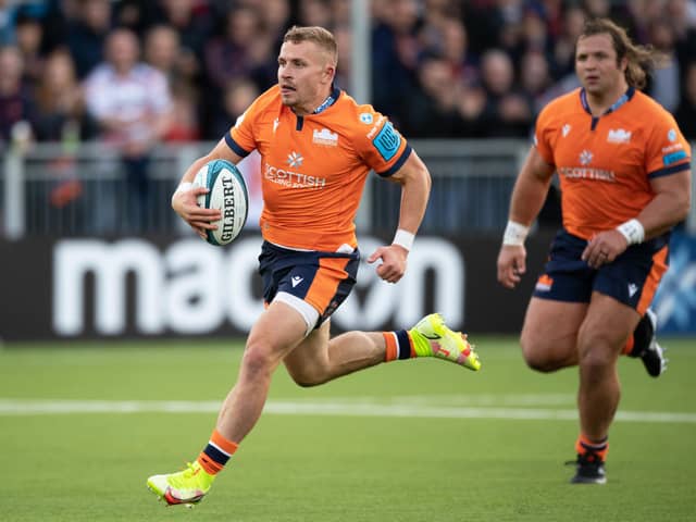 Ben Vellacott in try-scoring form for Edinburgh against the Stormers. Picture: Ross Parker/SNS