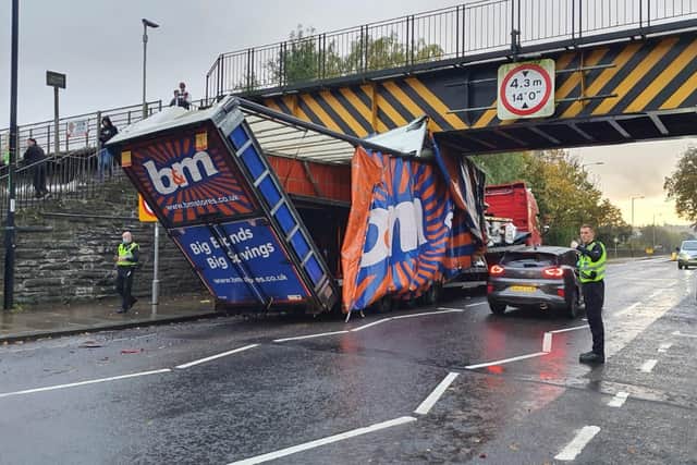 The incident at the bridge in Tay Street happened at around 3.40pm. Police officers attended but there are no reports of any injuries. Pic: Michael Gillen
