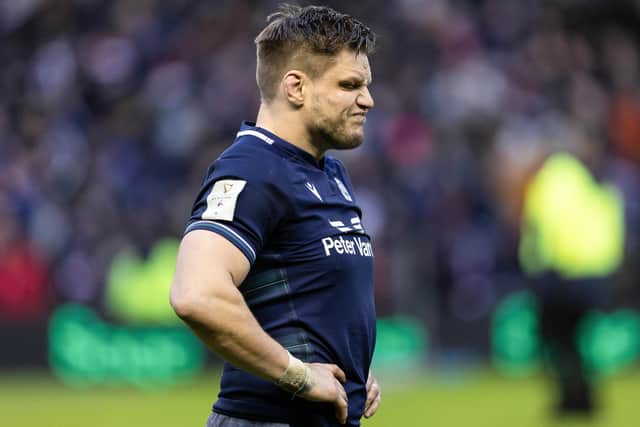 Scotland hooker George Turner had to come off against France for a head injury assessment which was triggered by an alert from his mouthguard.  (Picture: Ross Parker - SNS Group)