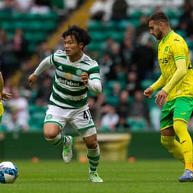 Celtic's Reo Hatate in action during the 2-0 friendly win over Norwich City.  (Photo by Ewan Bootman / SNS Group)