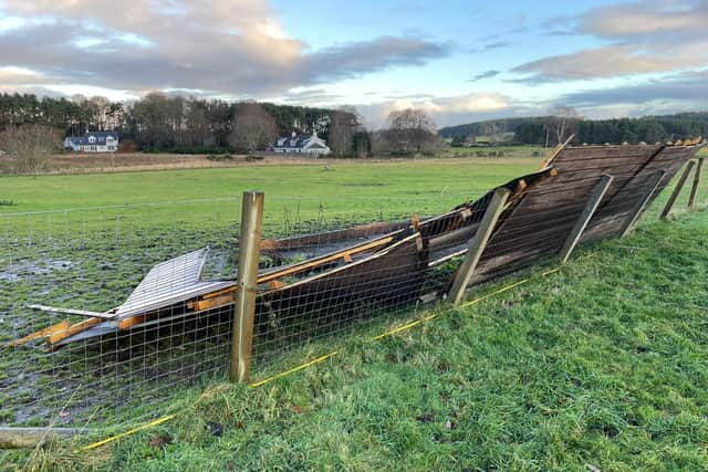 Scottish SPCA appeals for donations after Storm Arwen destroys horse shelters in Aberdeenshire (Picture credit: Scottish SPCA)