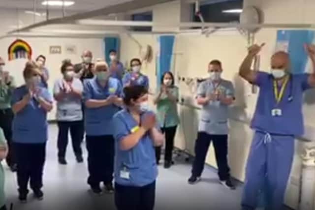 Staff at the Royal Alexandra Hospital in Paisley have shown their gratitude for those who have given them moral support during the coronavirus crisis.