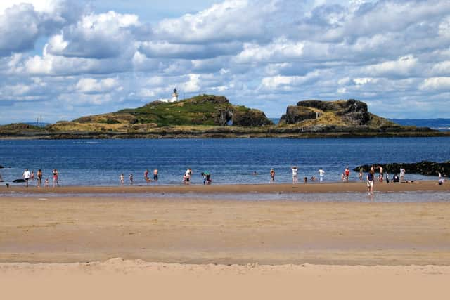 Blue-sky thinking: Yellowcraigs beach in East Lothian.