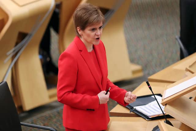 Nicola Sturgeon speaks at the Scottish parliament on Tuesday