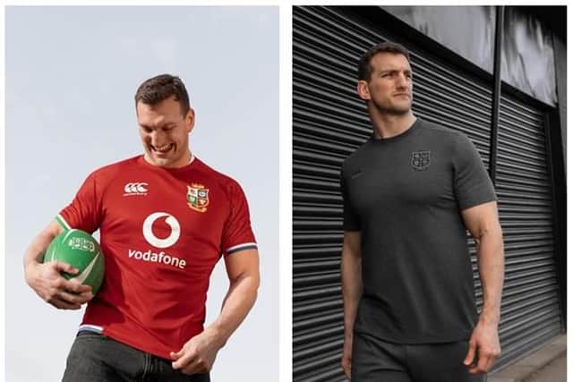 Former captain Sam Warburton models the British & Irish Lions Test jersey which will be worn on this summer's tour to South Africa. Picture: Canterbury