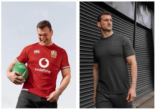 Former captain Sam Warburton models the British & Irish Lions Test jersey which will be worn on this summer's tour to South Africa. Picture: Canterbury