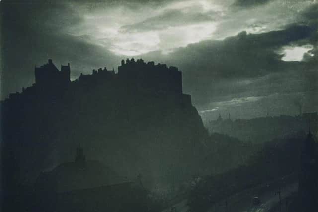 Cecil Beaton captured this image of Edinburgh Castle from the Caledonian Hotel in 1950.