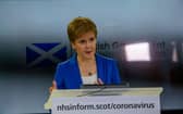 Then first minister Nicola Sturgeon gives a Covid-19 press briefing at St Andrews House on March 27 2020 (Picture: Michael Schofield - WPA Pool/Getty Images)