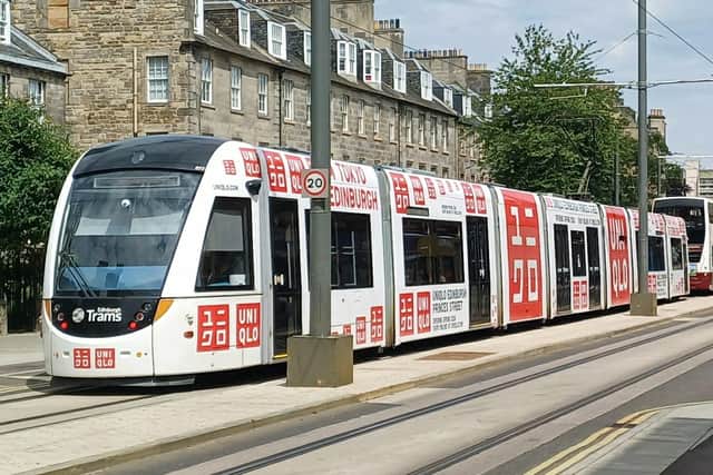 An Edinburgh tram on Leith Walk.