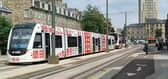 An Edinburgh tram on Leith Walk.