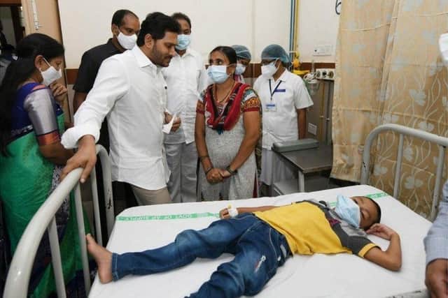 A young boy hospitalised while receiving treatment for the unknown illness.