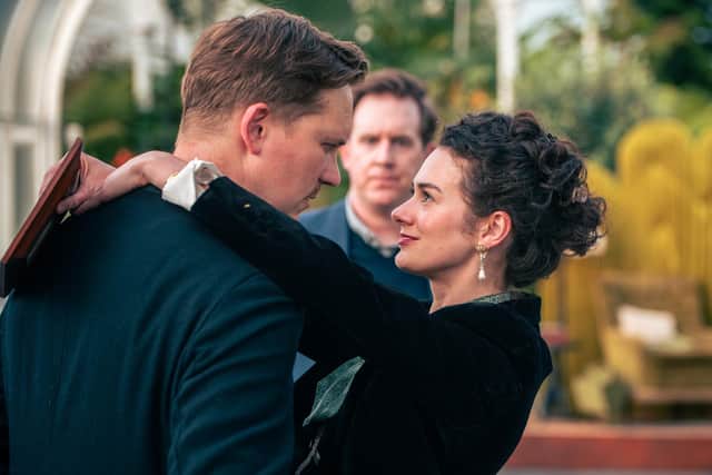 Adam Donaldson as Sherlock Holmes and Rebecca Robyne as Irene Adler in Sherlock Holmes, A Scandal in Bohemia. PIC: Tommy Ga-Ken Wan
